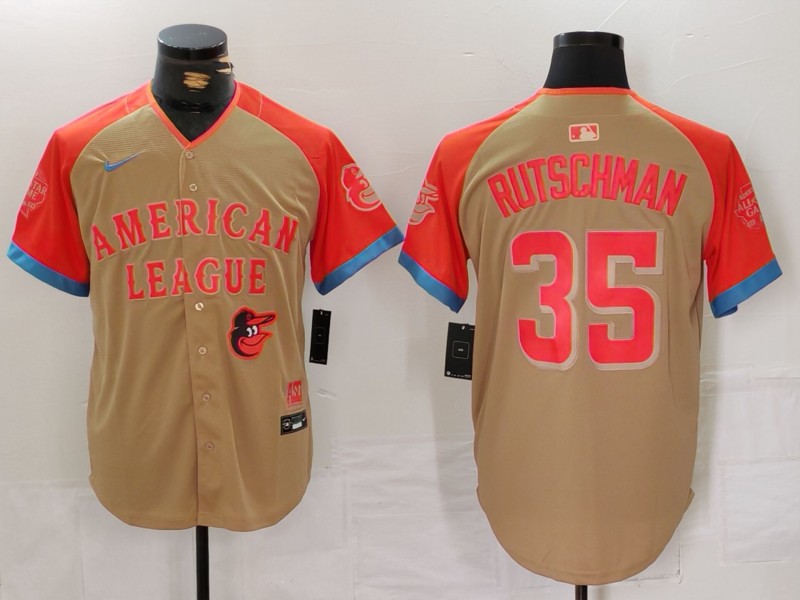 Men Baltimore Orioles #35 Rutschman Orange All star 2024 Nike MLB Jersey style 6